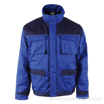 65% polyester 35% katun Royal Blue Winter Jacket